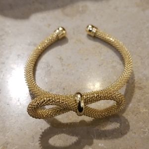 Gold-plated Stainless Steel Bowtie Bangle